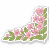 Schöne tropische Blumen dekoratives Vinyl Aufkleber (Vorderseite)