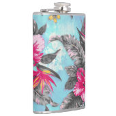 Schöne tropische Blumenfarben Wasserfarben Flachmann (Rechts)