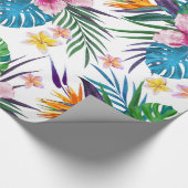 Schöne tropische Blumenfarben Wasserfarben Geschenkpapier (Ecke)