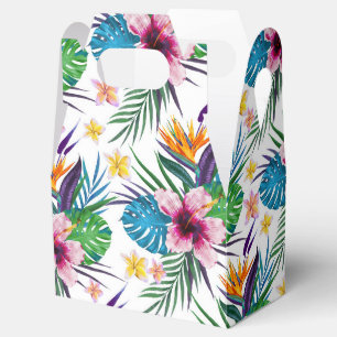 Schöne tropische Blumenfarben Wasserfarben Geschenkschachtel