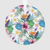 Schöne tropische Blumenfarben Wasserfarben Ornament (Rückseite)