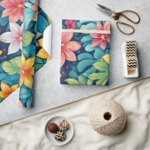 Schöne tropische Blumengestaltung Geschenkpapier