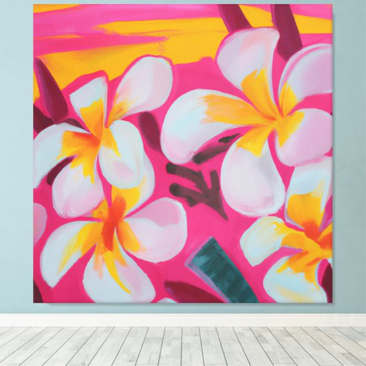 Schöne tropische Blumenmalerei Leinwand pri (Insitu (Holzboden))