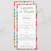 Schöne tropische Botanische Blumenhochzeit Menükarte (Vorne/Hinten)