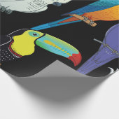 Schöne tropische exotische Papageienvögel. Vintage Geschenkpapier (Ecke)