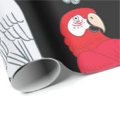 Schöne tropische exotische Papageienvögel. Vintage Geschenkpapier (Rolleneckpunkt)