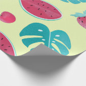 Schöne tropische Früchte Blätter Eis Pop Muster| Geschenkpapier (Ecke)