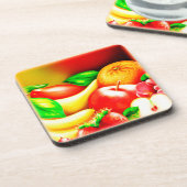 Schöne tropische Früchte Malerei. Jetzt kaufen Getränkeuntersetzer (Linke Seite)