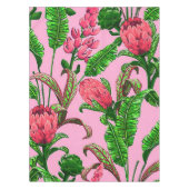 Schöne tropische grüne Blätter mit roten Blume | Tischdecke (Vorderseite)