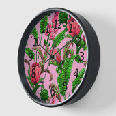 Schöne tropische grüne Blätter mit roten Blume | Uhr (Winkel)