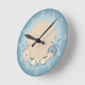 Schöne tropische Muscheln Runde Wanduhr (Winkel)