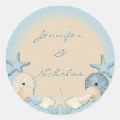 Schöne tropische Muscheln Runder Aufkleber (Vorderseite)