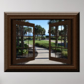 Schöne tropische Palmen Relaxen Fake Fenster Poster (Vorne)