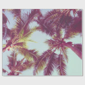Schöne tropische Palmen um das Meer herum Geschenkpapier (Flach)