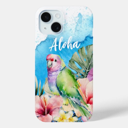 Schöne tropische Parrot Wasserfarbe Aloha Case-Mate iPhone Hülle (Rückseite)