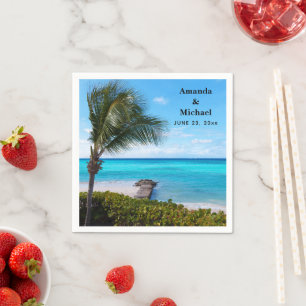 Schöne tropische Strand-Breezy Palmenhochzeit Serviette