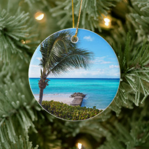 Schöne tropische Strandbrise Palme Keramik Ornament