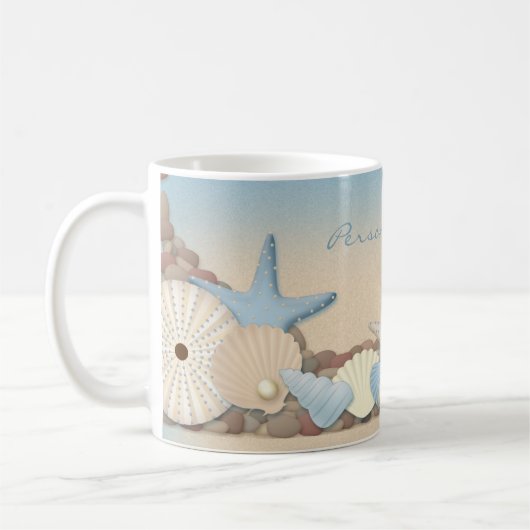 Schöne tropische Thema-Strand-Muscheln Kaffeetasse (Links)