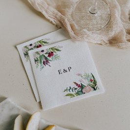 Schöne tropische Vegetation Hochzeit von Napkin Serviette