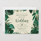 Schöne tropische Vegetation und eine horizontale H Einladung (Vorderseite)