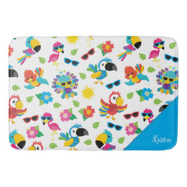 Schöne tropische Vögel farbenfrohe Paradies Muster Badematte