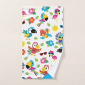 Schöne tropische Vögel farbenfrohe Paradies Muster Badhandtuch Set (Handtuch)