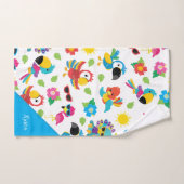 Schöne tropische Vögel farbenfrohe Paradies Muster Badhandtuch Set (Handtuch)