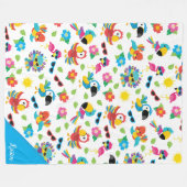 Schöne tropische Vögel farbenfrohe Paradies Muster Fleecedecke (Vorderseite (Horizontal))