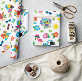 Schöne tropische Vögel farbenfrohe Paradies Muster Geschenkpapier