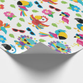 Schöne tropische Vögel farbenfrohe Paradies Muster Geschenkpapier (Ecke)