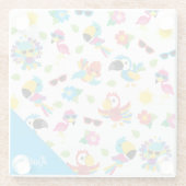 Schöne tropische Vögel farbenfrohe Paradies Muster Glasuntersetzer (Rückseite)