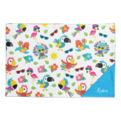 Schöne tropische Vögel farbenfrohe Paradies Muster Kissenbezug (Rückseite)