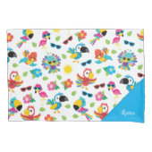 Schöne tropische Vögel farbenfrohe Paradies Muster Kissenbezug (Vorderseite)