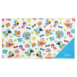 Schöne tropische Vögel farbenfrohe Paradies Muster Kissenbezug