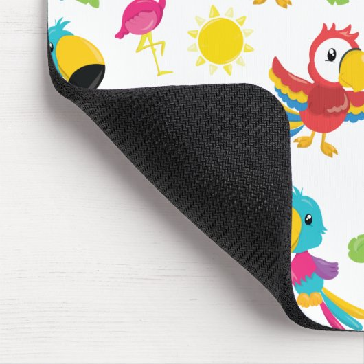 Schöne tropische Vögel farbenfrohe Paradies Muster Mousepad (Ecke)
