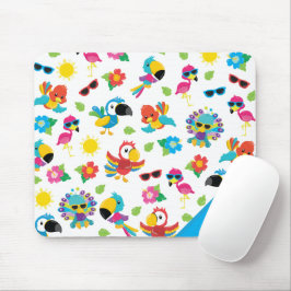 Schöne tropische Vögel farbenfrohe Paradies Muster Mousepad
