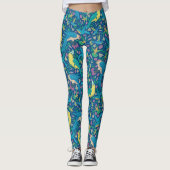 Schöne tropische Vögel und Blume Leggings (Vorderseite)