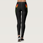 Schöne Tulip-Blume auf schwarz Leggings (Rückseite)
