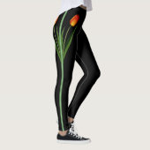 Schöne Tulip-Blume auf schwarz Leggings (Rechts)