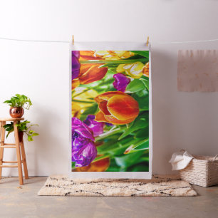 Schöne Tulip-Blume im Frühjahr Stoff