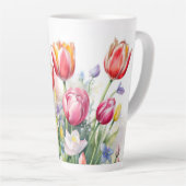 Schöne Tulip Blume Latte Tasse (Rechte Ecke)