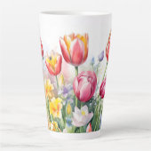 Schöne Tulip Blume Latte Tasse (Vorderseite)