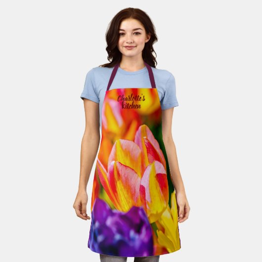 Schöne Tulip-Blume Schürze (Getragen)