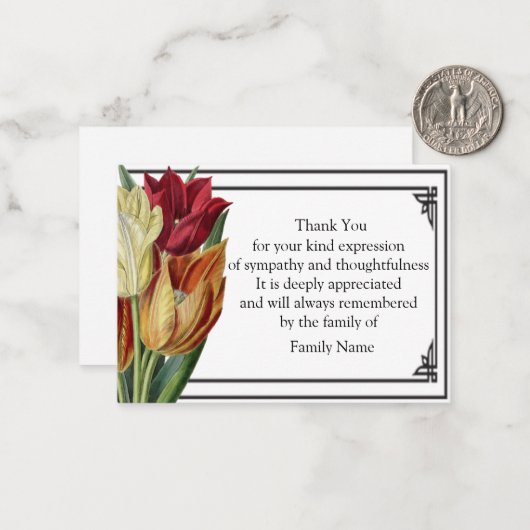 Schöne Tulips Danke Karte (Vorderseite/Rückseite Beispiel)