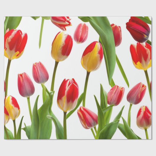 Schöne Tulips Geschenkpapier (Flach)