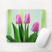 Schöne Tulpe-Blume, grüne Blätter Mousepad (Mit Mouse)
