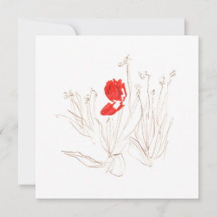 Schöne Tulpe im Wind und Regen Flat Card