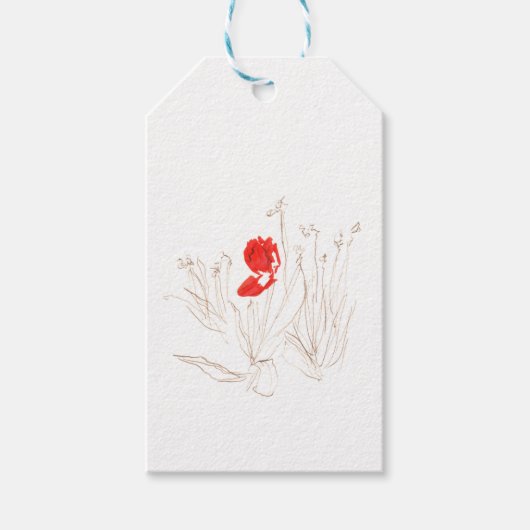 Schöne Tulpe im Wind und Regen Geschenkanhänger (Vorderseite)