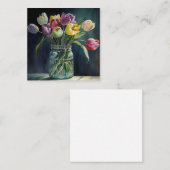 Schöne Tulpen Aquarell Mitteilungskarte (Vorne/Hinten)