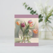 Schöne Tulpen Aquarell Postkarte (Stehend Vorderseite)